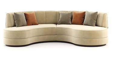 Cream deals curved sofa